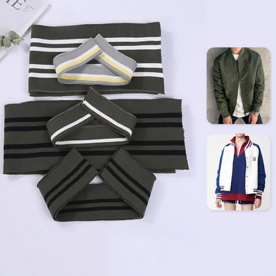 100% 폴리에스터 리브 원단 일반 염색 섬유용 1X1 리브 원단